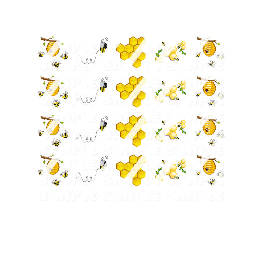 Honeybee Honey Bee Nail Art Decals