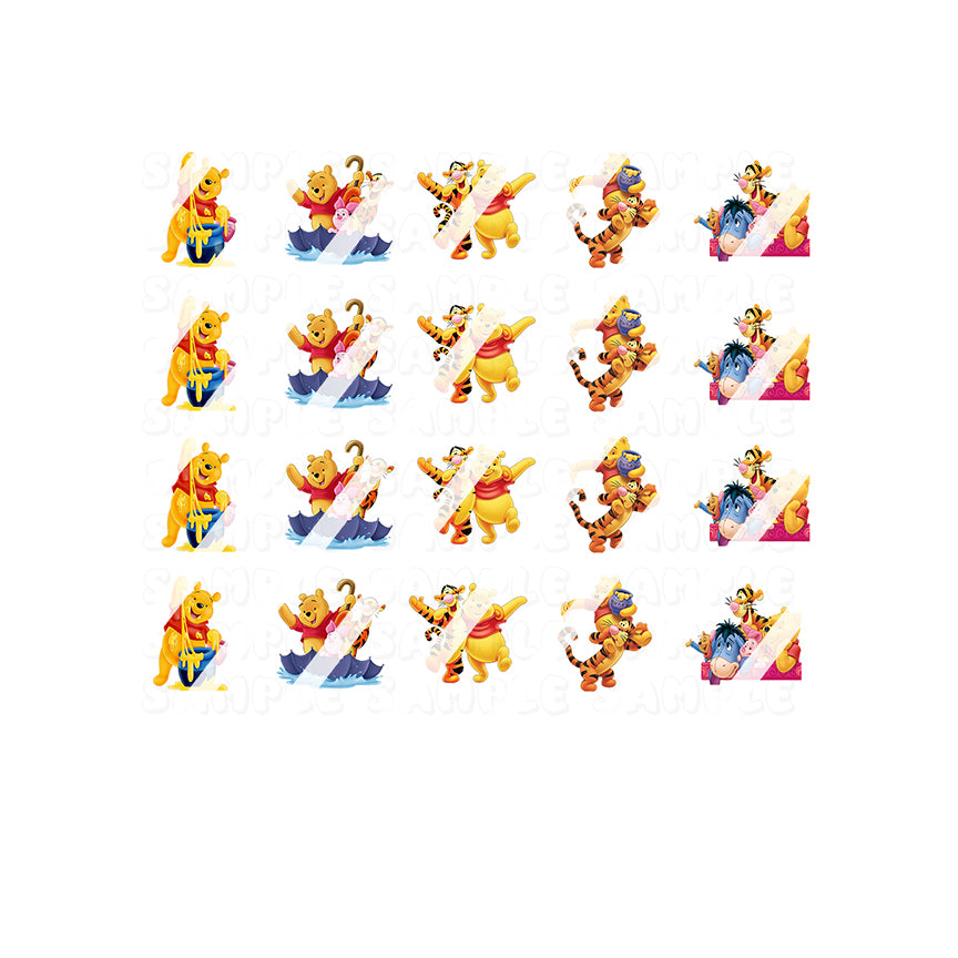Cartoon Bear Nail Art Decals - Set #2