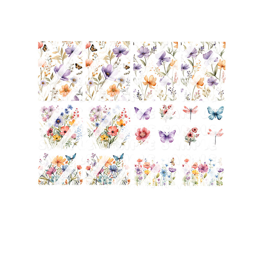 Spring Wild Flower Full Nail Art Decals - Waterslide Nail Decals