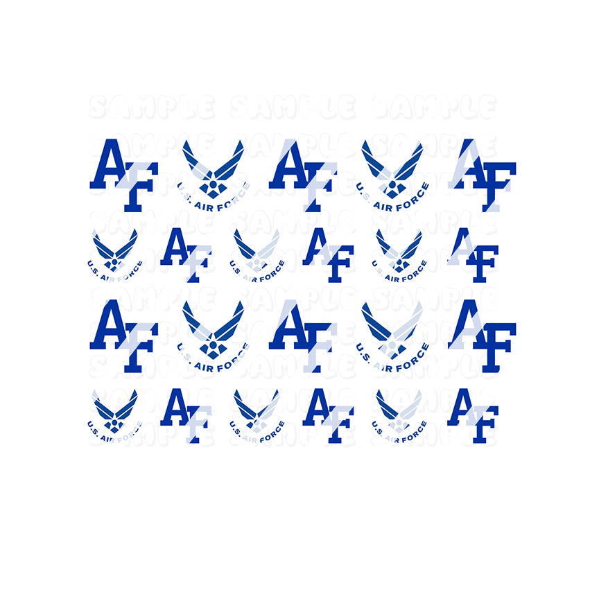Military Air Force Nail Art Decals - Waterslide Nail Decals - Design #3