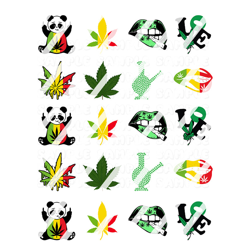 Pot Leaf / Cannabis Waterslide / Water Transfer Nail Decals/Nail Arts - Waterslide Nail Decals