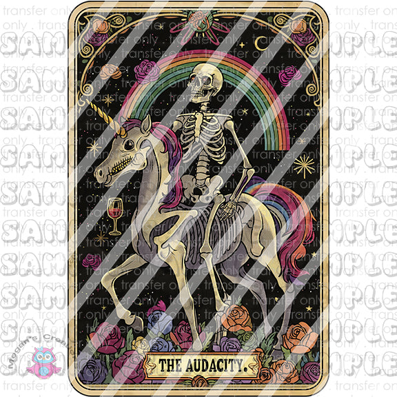 Skeleton Funny Tarot Card Ready To Press Sublimation Transfer  -  The Audacity