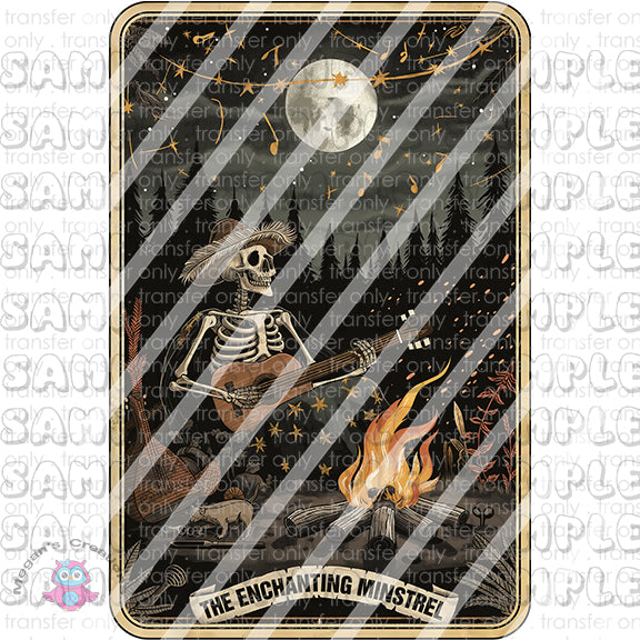 Skeleton Funny Tarot Card Ready To Press Sublimation Transfer  -  The Enchanting Monstrel