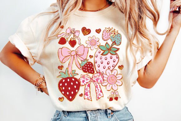 Boho Strawberry Coquette Shirt