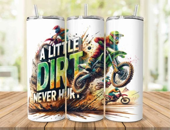 Dirt Bike Tumbler - Insulated Stainless Steel 20 oz. Skinny Tumbler