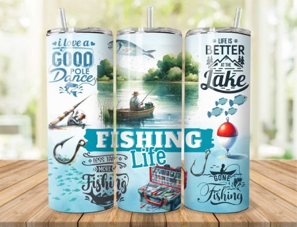 Fishing Life Tumbler - Insulated Stainless Steel 20 oz. Skinny Tumbler