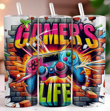 Gamer's Life Tumbler - Insulated Stainless Steel 20 oz. Skinny Tumbler