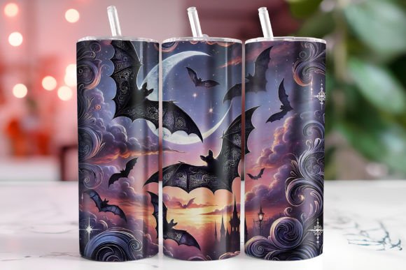 Halloween Scarry Bat Tumbler - Insulated Stainless Steel 20 oz. Skinny Tumbler