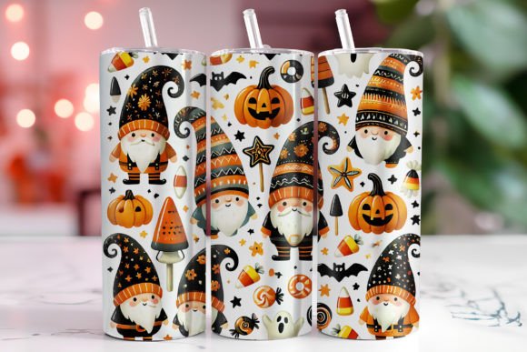 Happy Halloween Gnomes Tumbler - Insulated Stainless Steel 20 oz. Skinny Tumbler