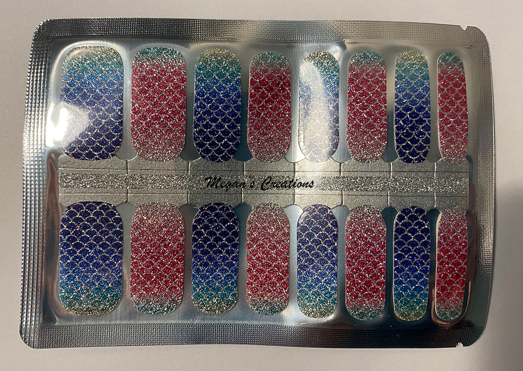 Sparkle  Mermaid Ombre Nail Polish Wraps - Nail Polish Strips