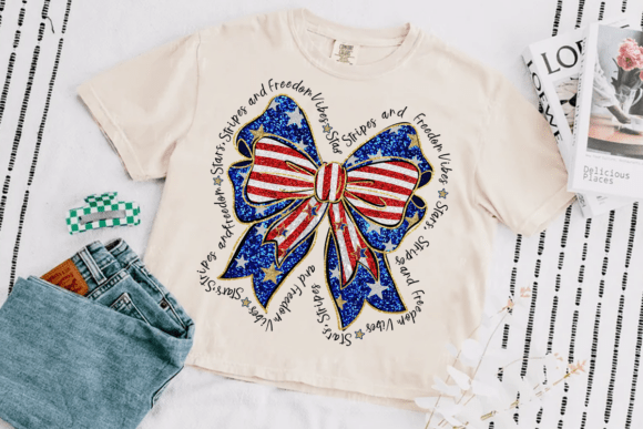 4th of July Bow Ready To Press Sublimation Transfer