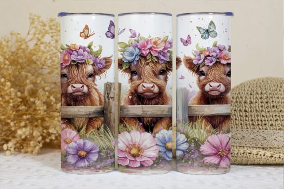 Highland Cow Tumbler - Insulated Stainless Steel 20 oz. Skinny Tumbler