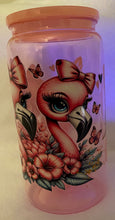 Load image into Gallery viewer, Flamingo 16oz plastic can cup tumbler
