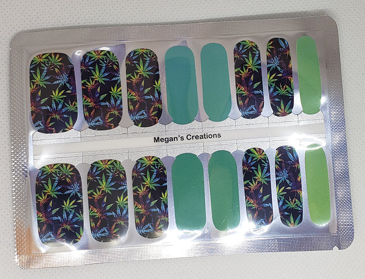 Marijuana Cannabis Pot Weed Nail Polish Wraps - Nail Polish Strips