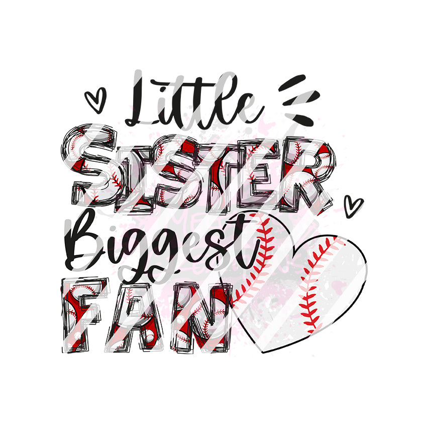 Baseball Sister , Leopard, Little Sister Biggest Fan, Ready To Press Sublimation Transfer