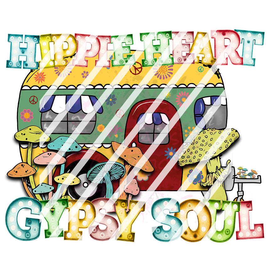 Hippie Heart Gypsy Soul Ready To Press Sublimation Transfer