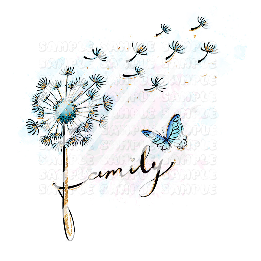 Family Dandelion Ready To Press Sublimation Transfer