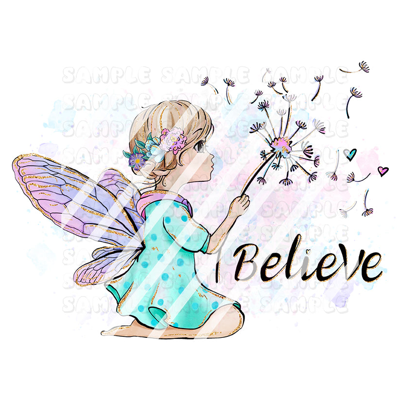 Dandelion Believe Ready To Press Sublimation Transfer