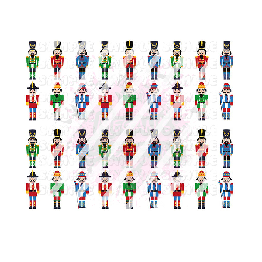 36 Christmas Nutcrackers Nail Art Decals - Waterslide Nail Decals - Design #2