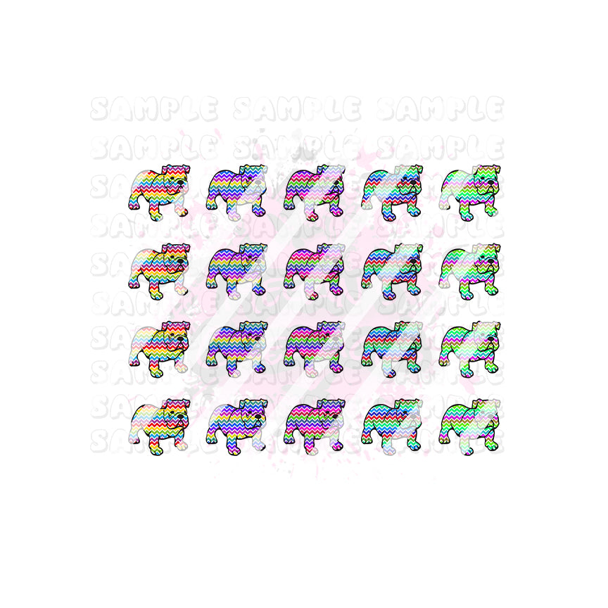 English Bulldog Nail Art Decals - Waterslide Nail Decals - Design #4