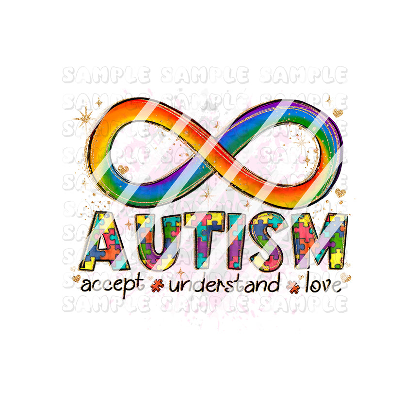 Autism Accept Understand Love Ready To Press Sublimation Transfer