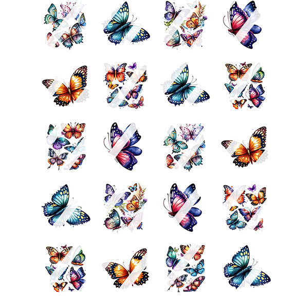 Butterfly Nail Art Decals - Waterslide Nail Decals - Design B10245