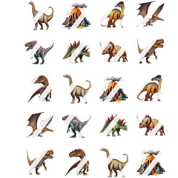 Dinosaur Nail Art Decals- Waterslide Nail Decals