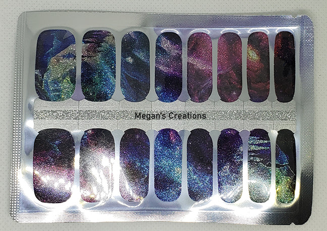 Green Red Blue Color Illusion Nail Polish Wraps - Nail Polish Strips