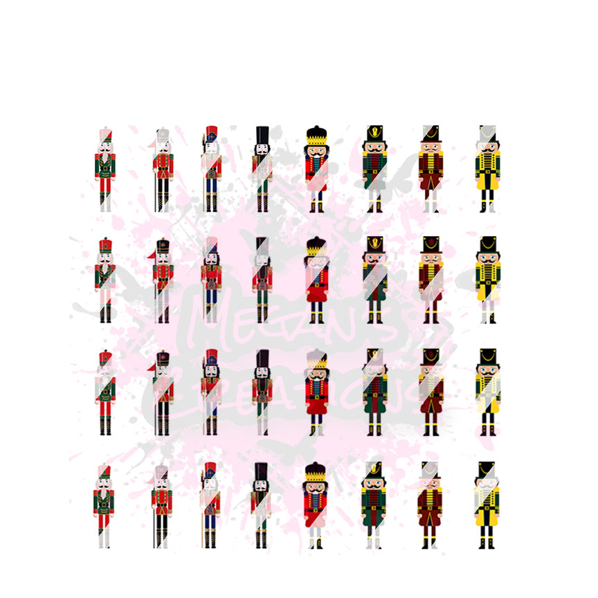 32 Christmas Nutcrackers Nail Art Decals - Waterslide Nail Decals