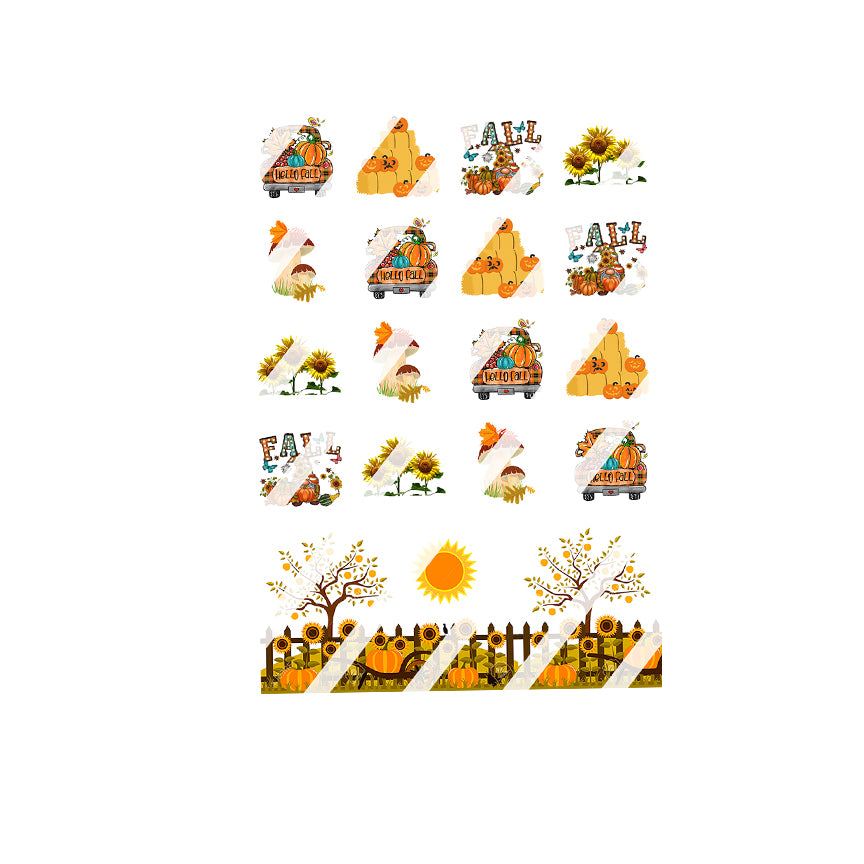 Fall Gnome Nail Art Decals - Waterslide Nail Decals