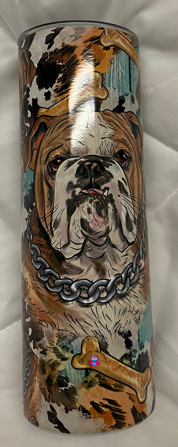 Western English Bulldog Tumbler with Straw and Lid