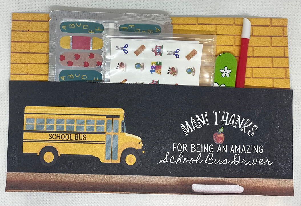 School Bus Driver Gifts - End of Year Gift - Teacher Appreciation Gift - Teacher- Teacher Nail Wraps Gift Sets