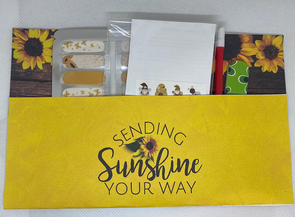 Sending Sunshine Your Way Gifts - Gift for Her | Mom Gift Box | Friendship Gift | Nail Wraps Gift Sets