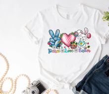 Load image into Gallery viewer, Peace Love Easter  Easter Day Bunny Ready To Press Sublimation Transfer
