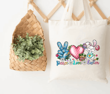 Load image into Gallery viewer, Peace Love Easter  Easter Day Bunny Ready To Press Sublimation Transfer
