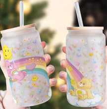 Load image into Gallery viewer, 16oz Libbey Glass Care Bears #2 Ready To Press Sublimation Transfer
