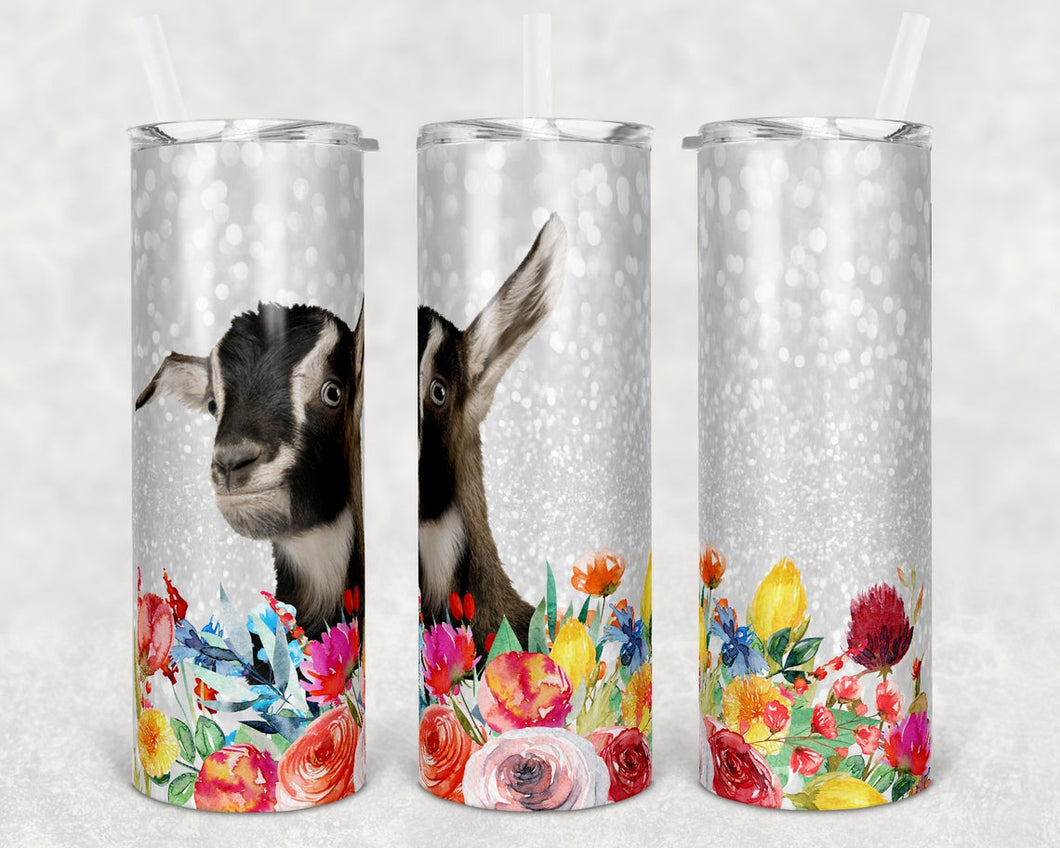 Cute Lamacha Goat Wildflowers Tumbler