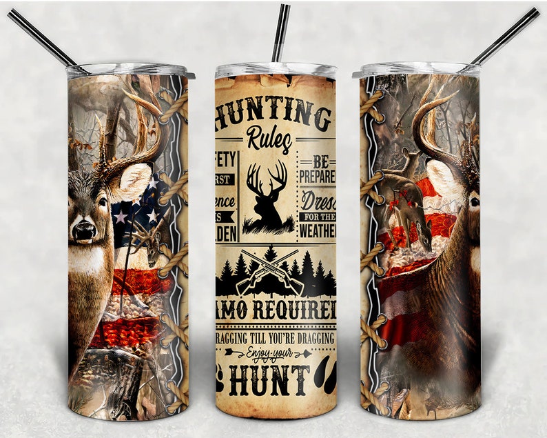 Hunting Rule Camo Hunt Tumbler