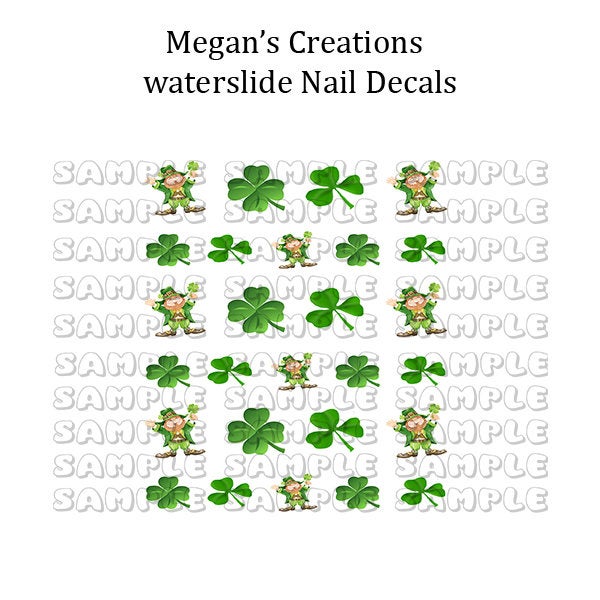 St. Patrick's Day Leprechauns or Clover Leaf  SP103 Nail Art Decals