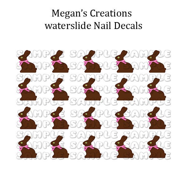 Chocolate Bunnies Easter Nail Art Decals