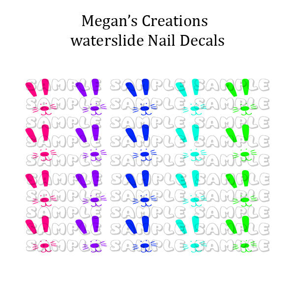 Bunnies Easter E101 Nail Art Decals