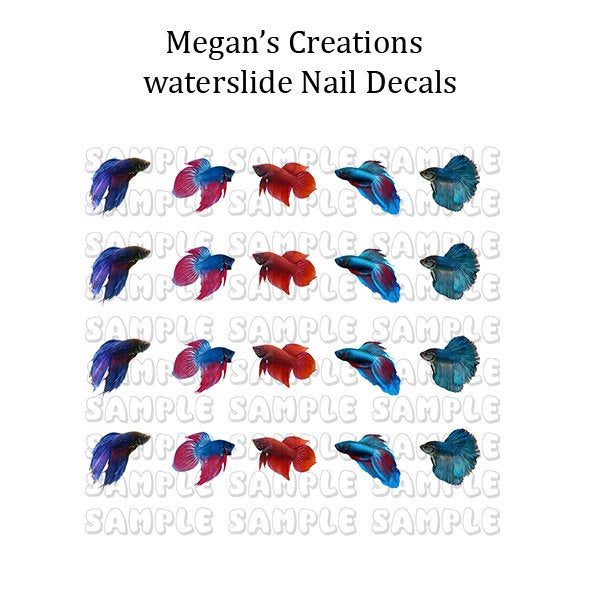 Betta Fish Nail Art Decals