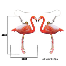 Load image into Gallery viewer, Acrylic Pink Flamingo Earrings
