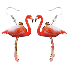 Load image into Gallery viewer, Acrylic Pink Flamingo Earrings
