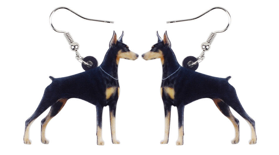 Doberman Pinscher Acrylic Earrings