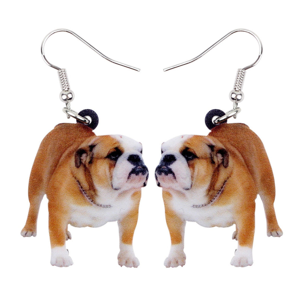 English Bulldog Acrylic Earrings