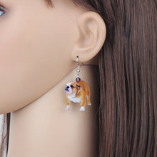 Load image into Gallery viewer, English Bulldog Acrylic Earrings
