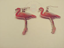 Load image into Gallery viewer, Acrylic Pink Flamingo Earrings
