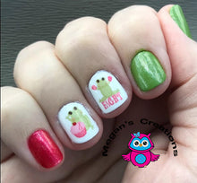 Load image into Gallery viewer, Breast Cancer Awareness Frogs Nail Art Decals
