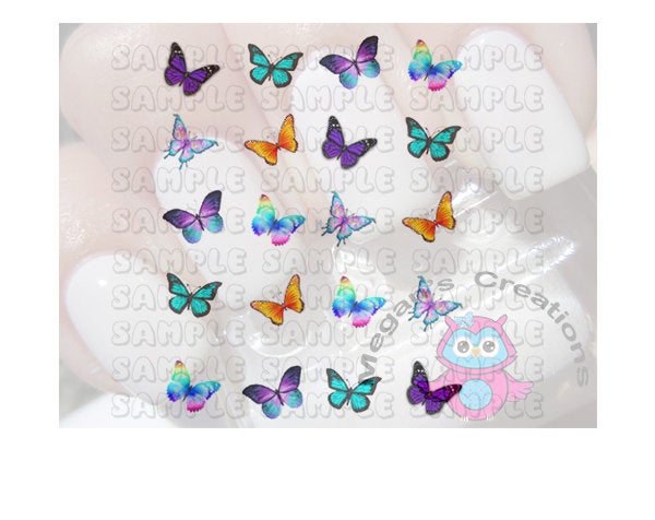 Bright Butterflies Nail Art Decals